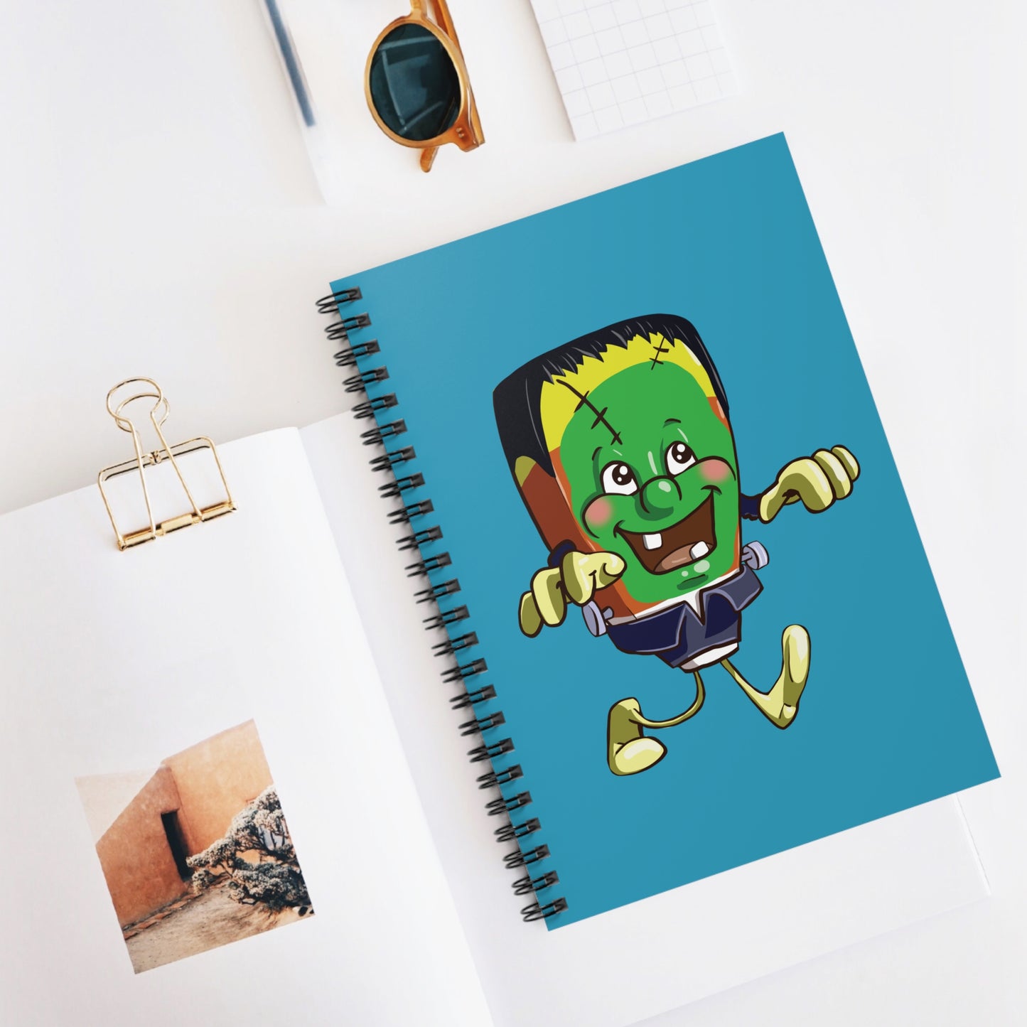 Candy Corn Frankenstein's Monster Spiral Journal