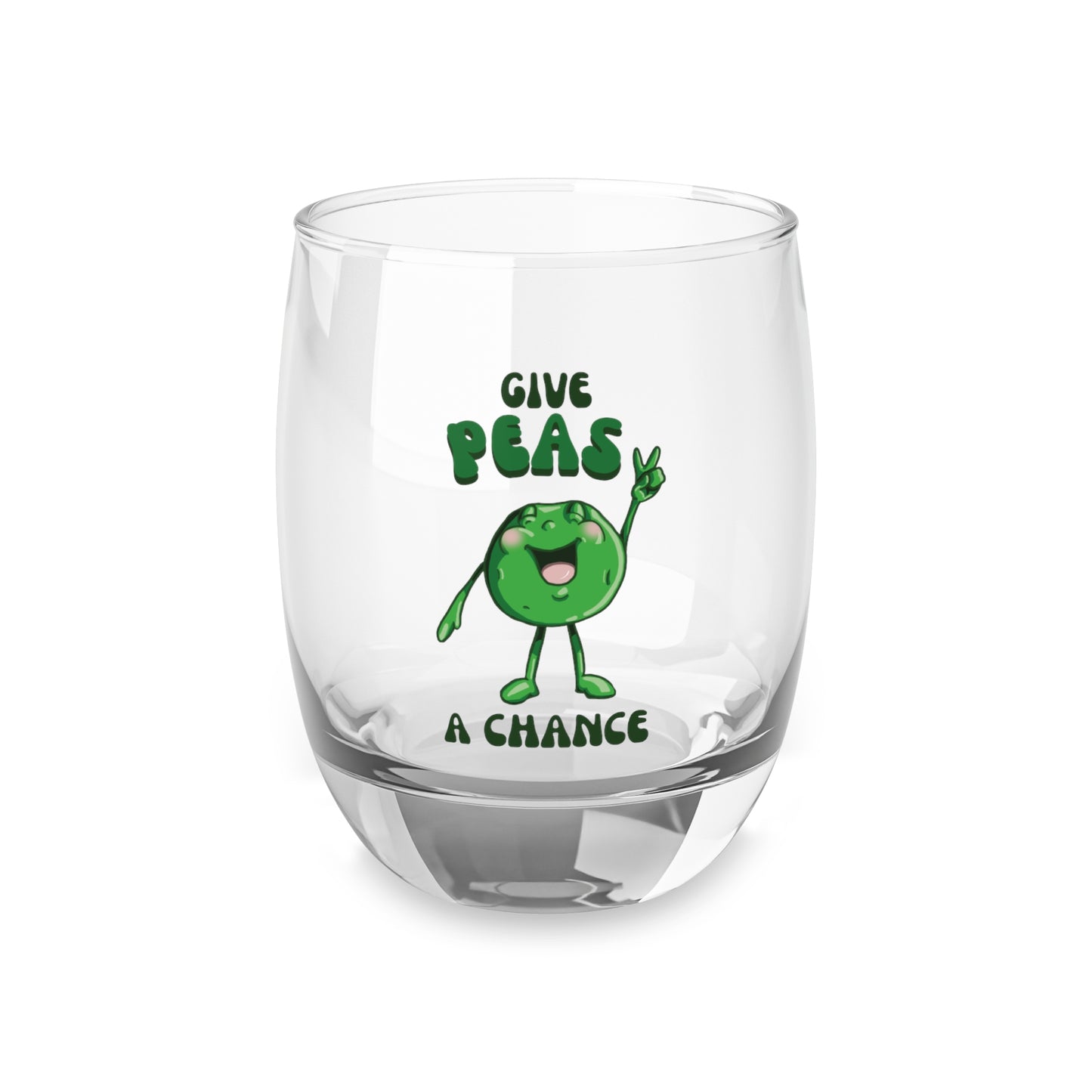 Give Peas a Chance Whiskey Glass