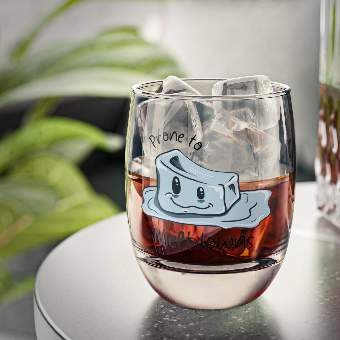 Prone to Meltdowns Whiskey Glass