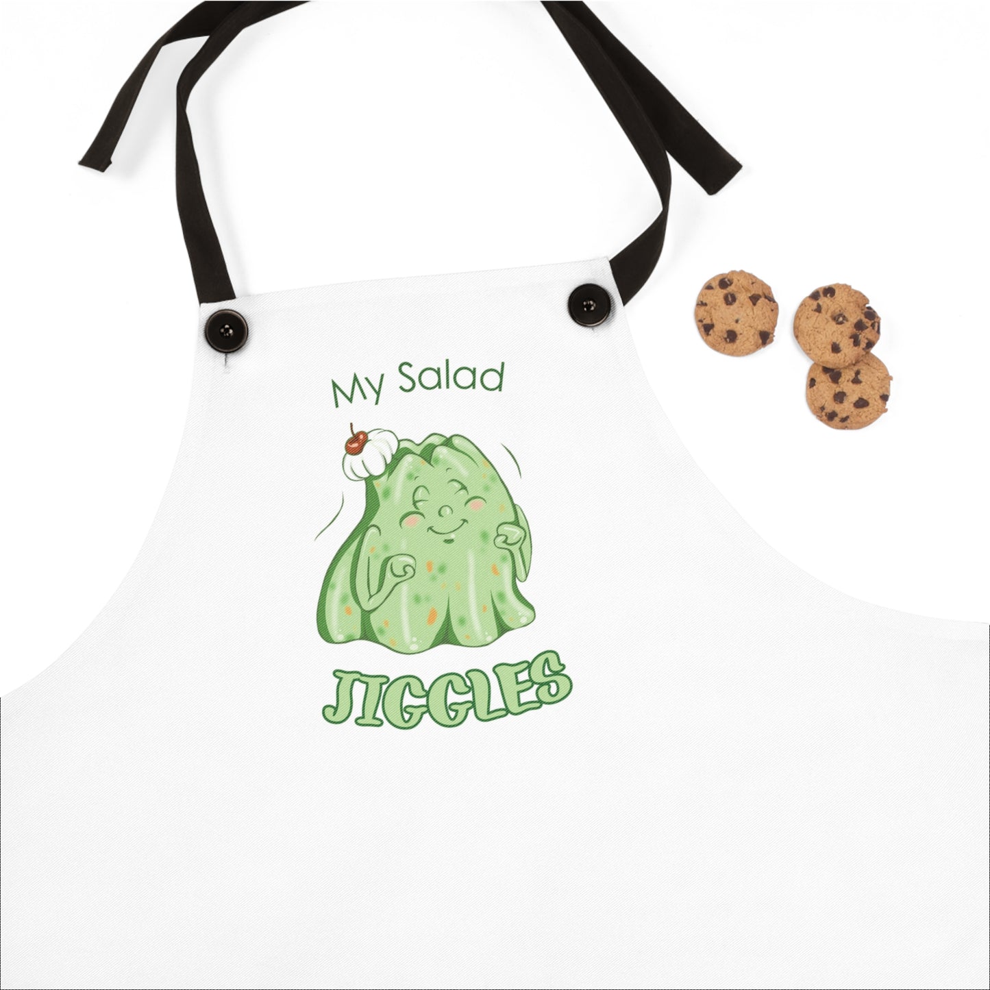 "My Salad Jiggles" Apron with Contrasting Straps