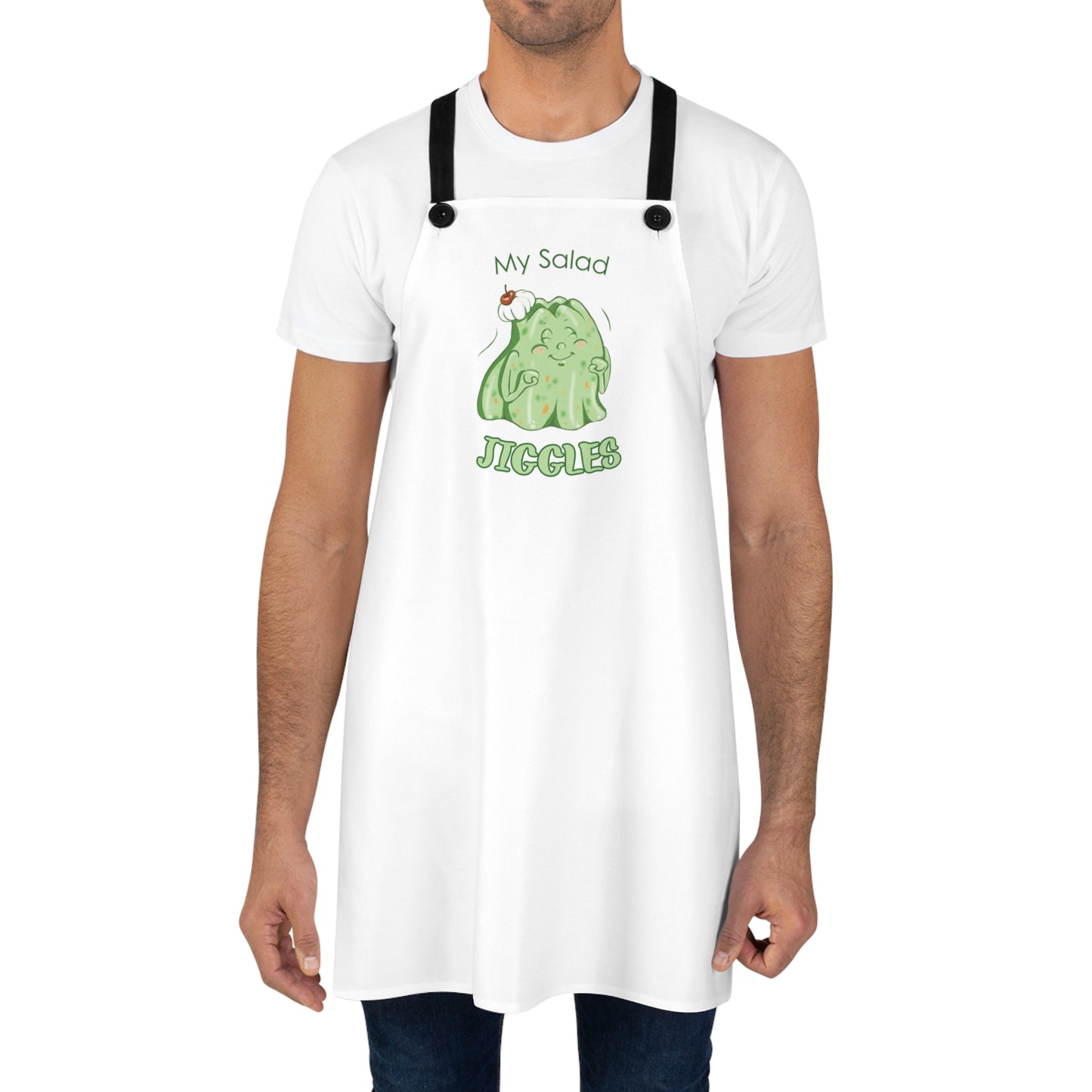 "My Salad Jiggles" Apron with Contrasting Straps