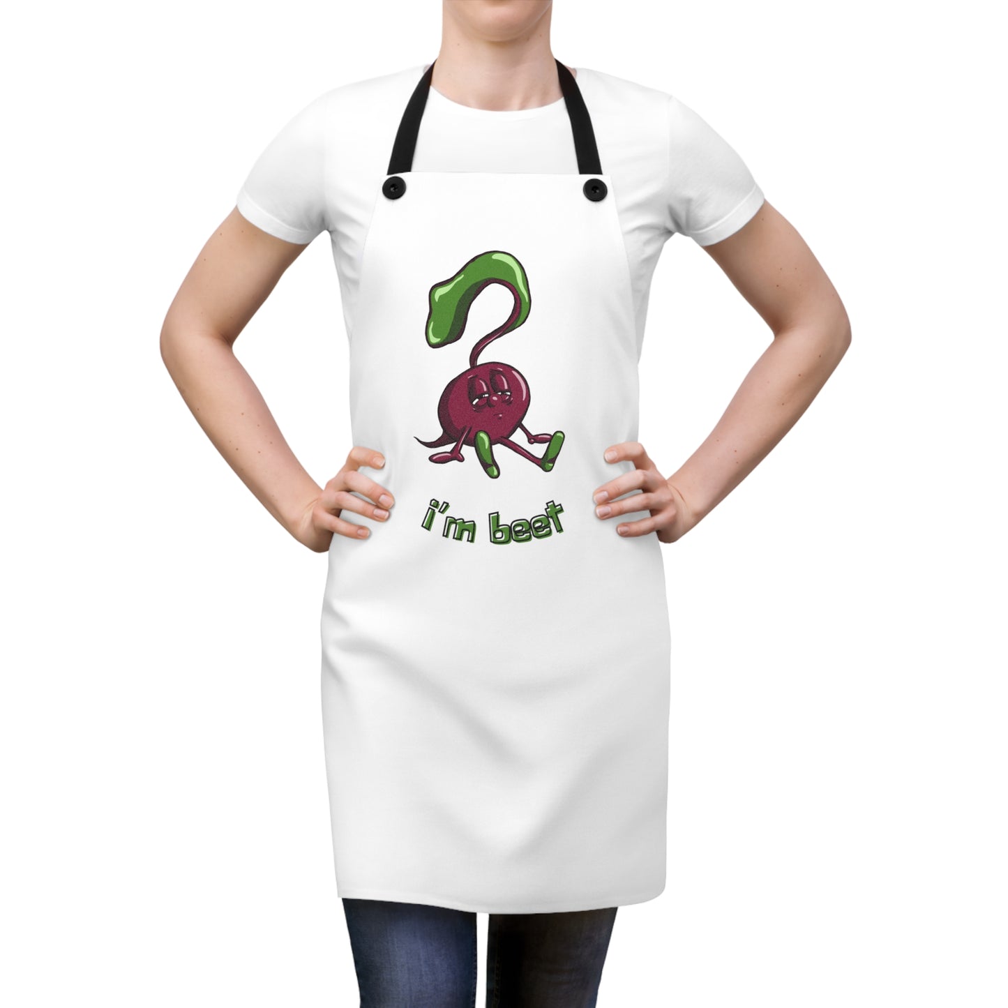 "I'm Beet" Apron with Contrasting Straps