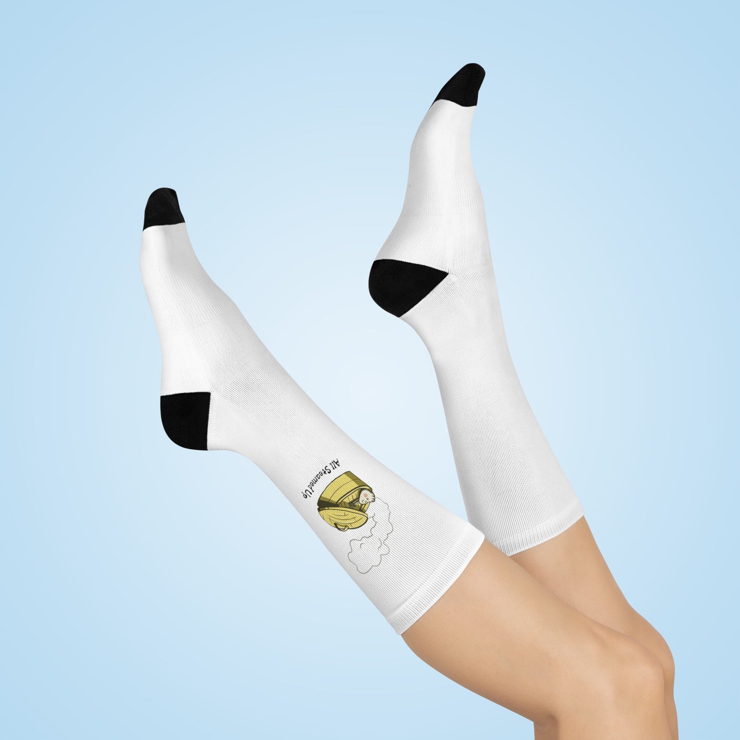 "All Steamed Up"- Fun Cushioned Crew Socks - Perfect for Foodies
