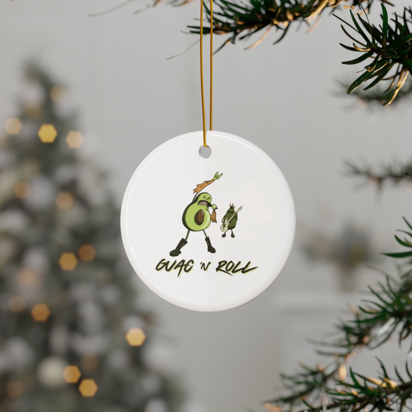 "Guac N Roll" Whimsical Ceramic Ornament