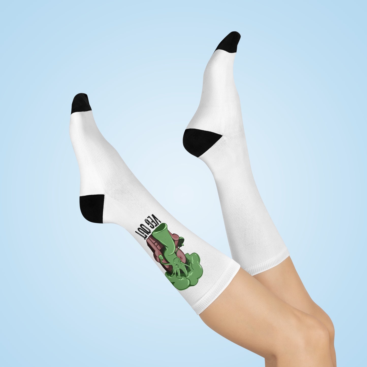 "Veg Out" Fun Cushioned Crew Socks - Perfect for Foodies & Everyday Comfort