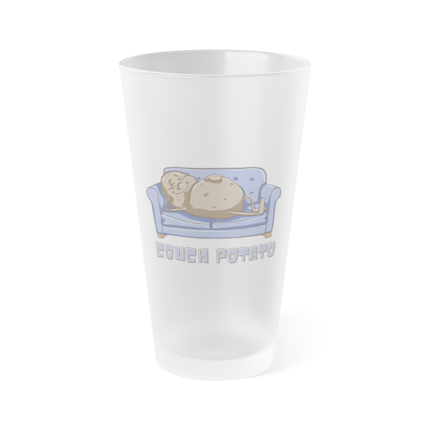 "Couch Potato" Frosted Pint Glass