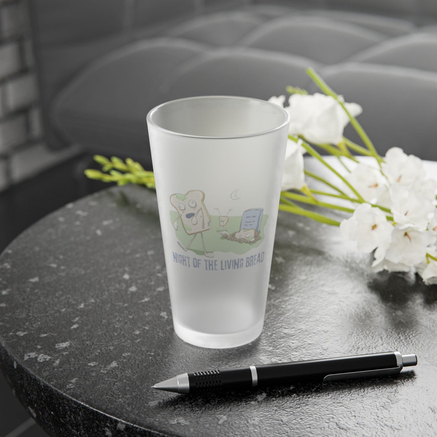 "Night of the Living Bread" Frosted Pint Glass