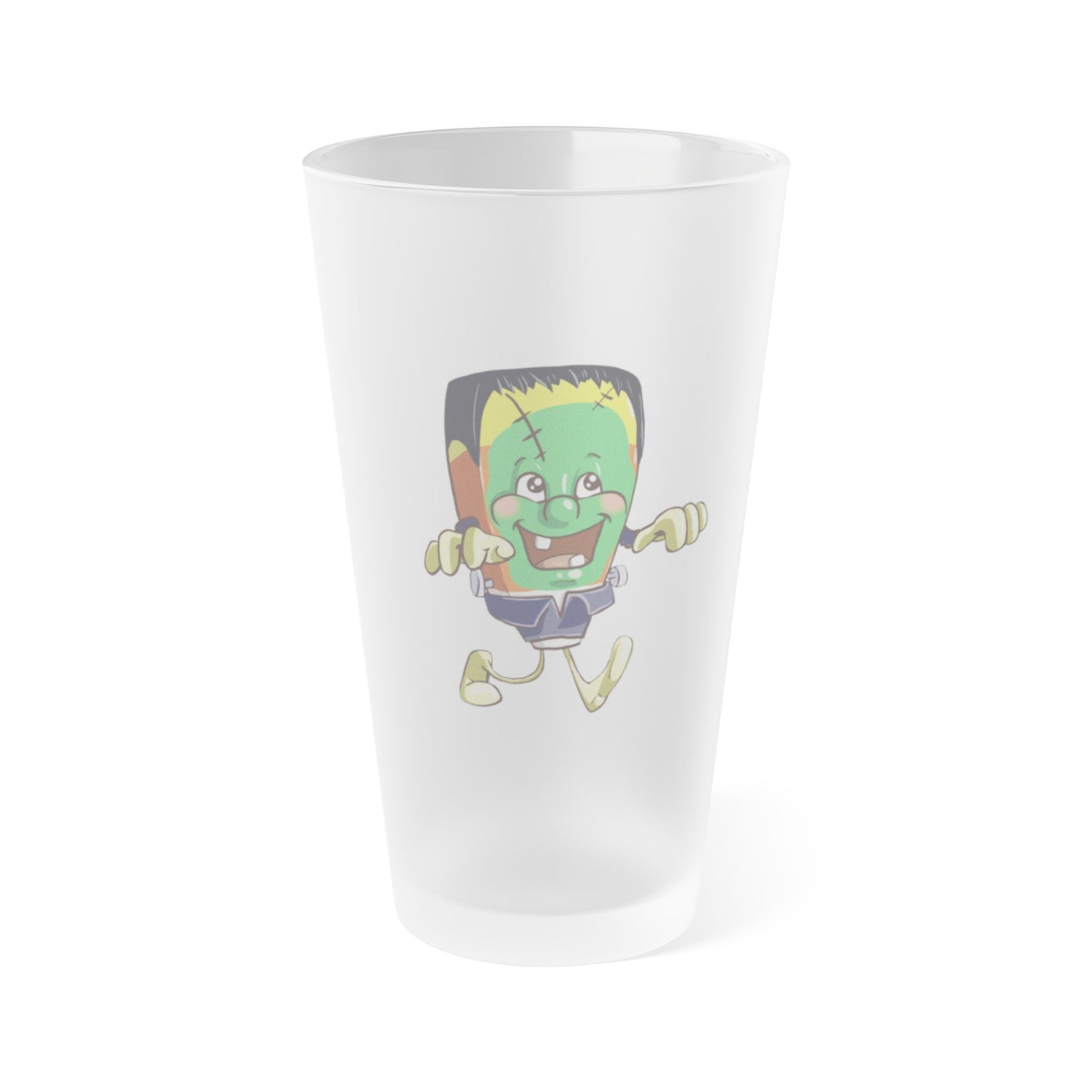 "Candy Corn Frankenstein's Monster" Frosted Pint Glass