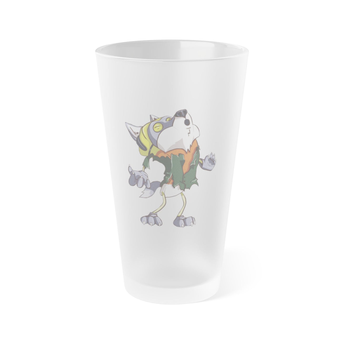 "Candy Corn Werewolf" Frosted Pint Glass