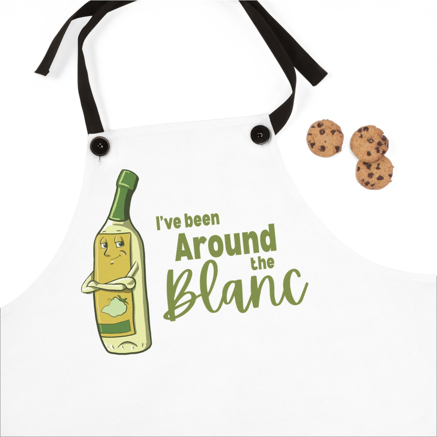 "I've Been Around the Blanc" Apron with Contrasting Straps
