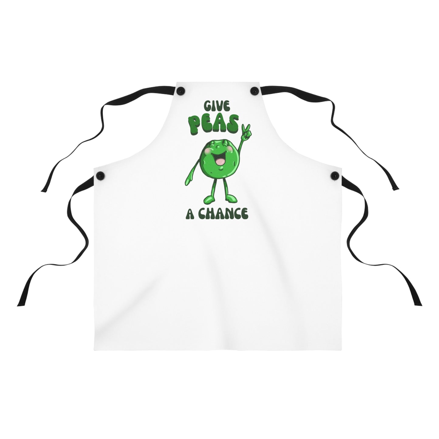 "Give Peas a Chance" Funny Apron with Contrasting Straps