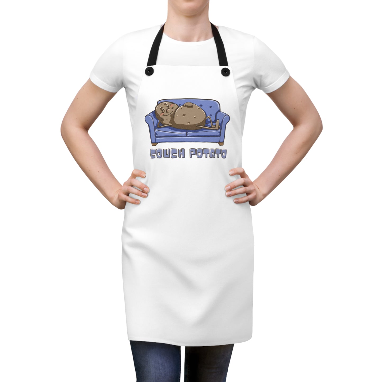 "Couch Potato" Apron with Contrasting Strap