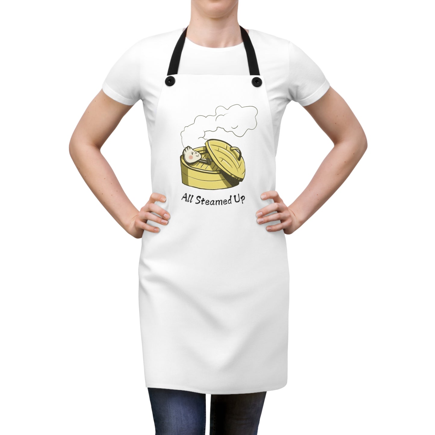 "All Steamed Up" Apron with Contrasting Straps