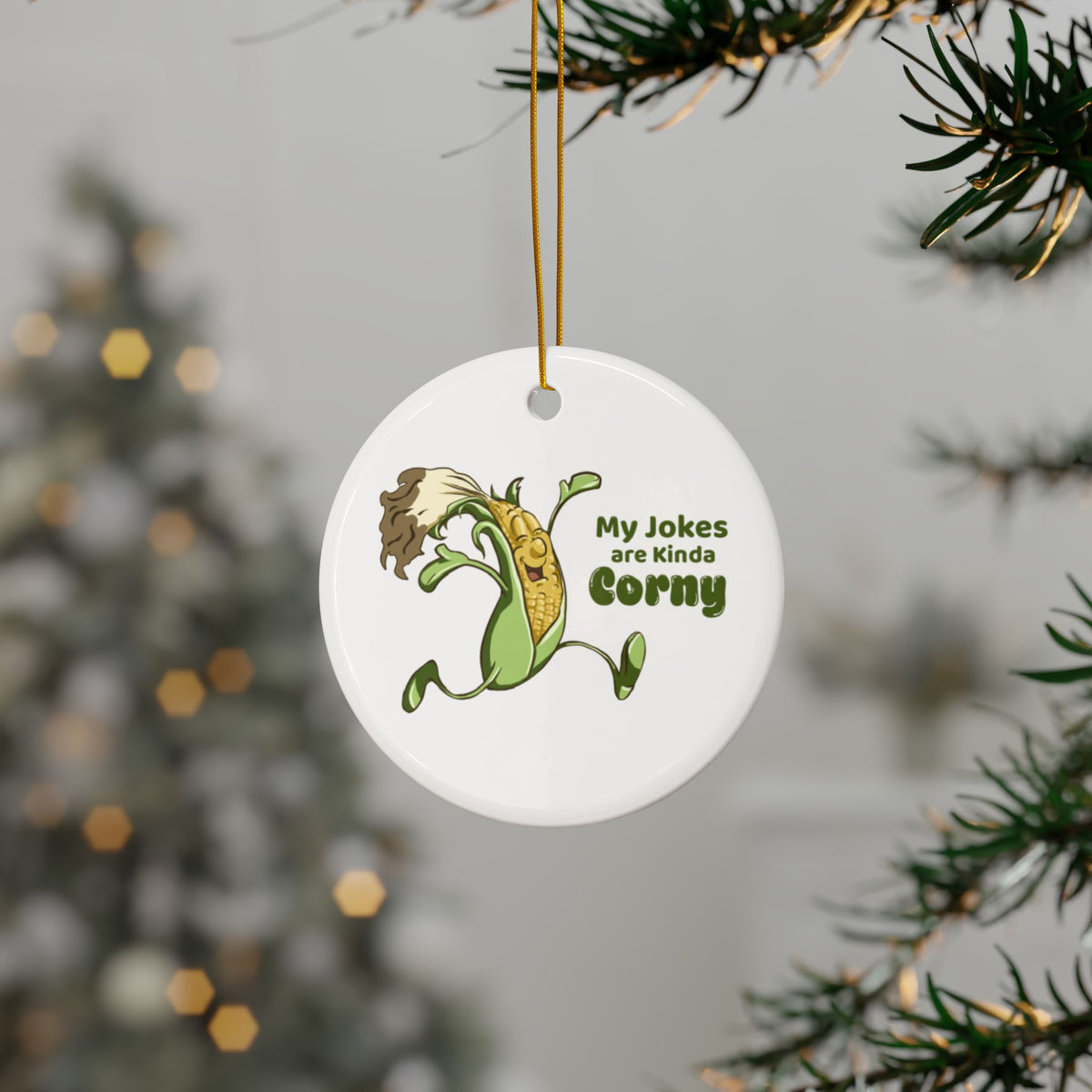 Whimsical Ceramic Ornaments - 'My Jokes are Kinda Corny'