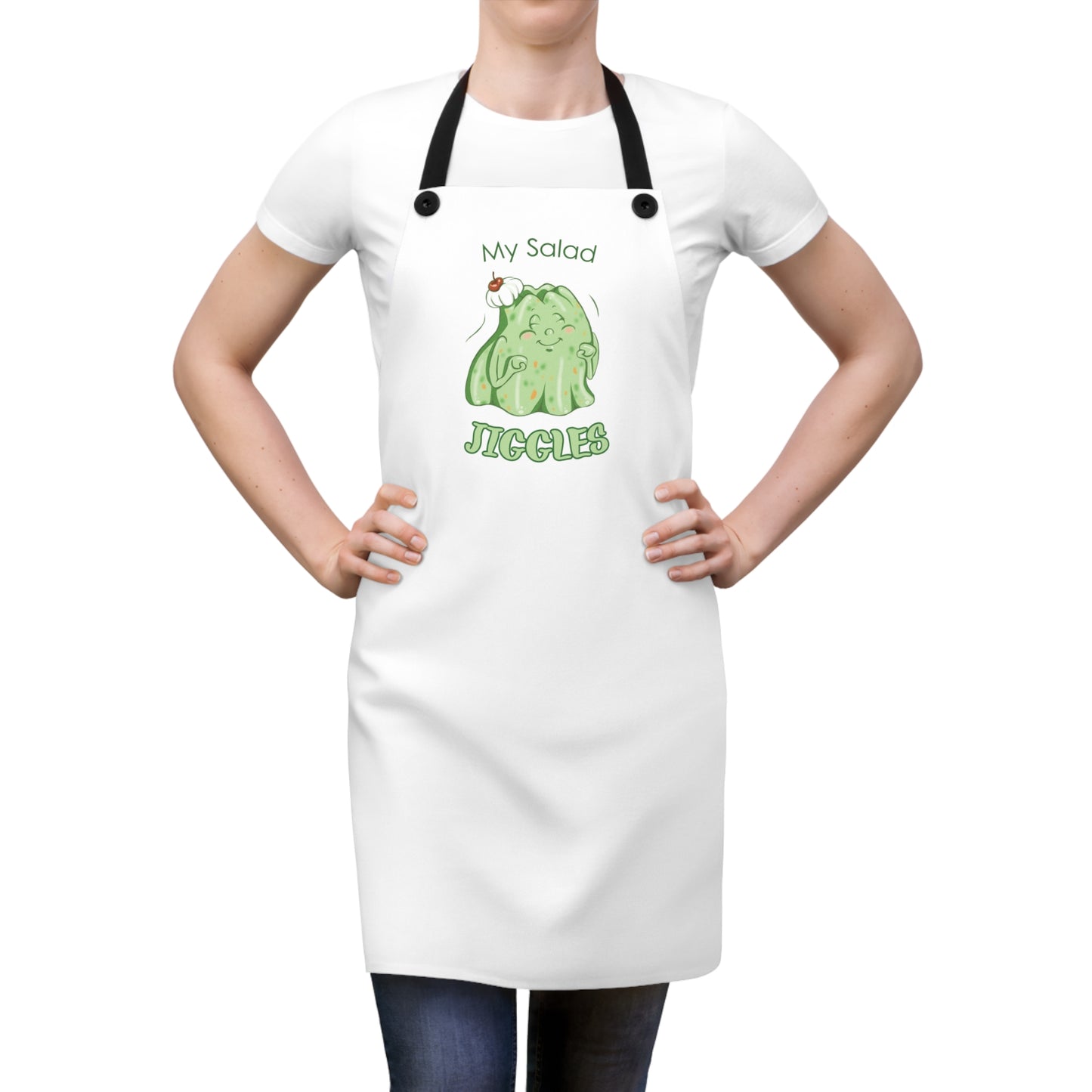"My Salad Jiggles" Apron with Contrasting Straps