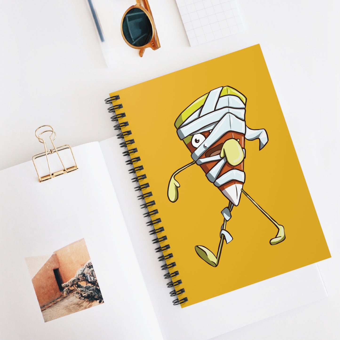 Candy Corn Mummy Spiral Journal