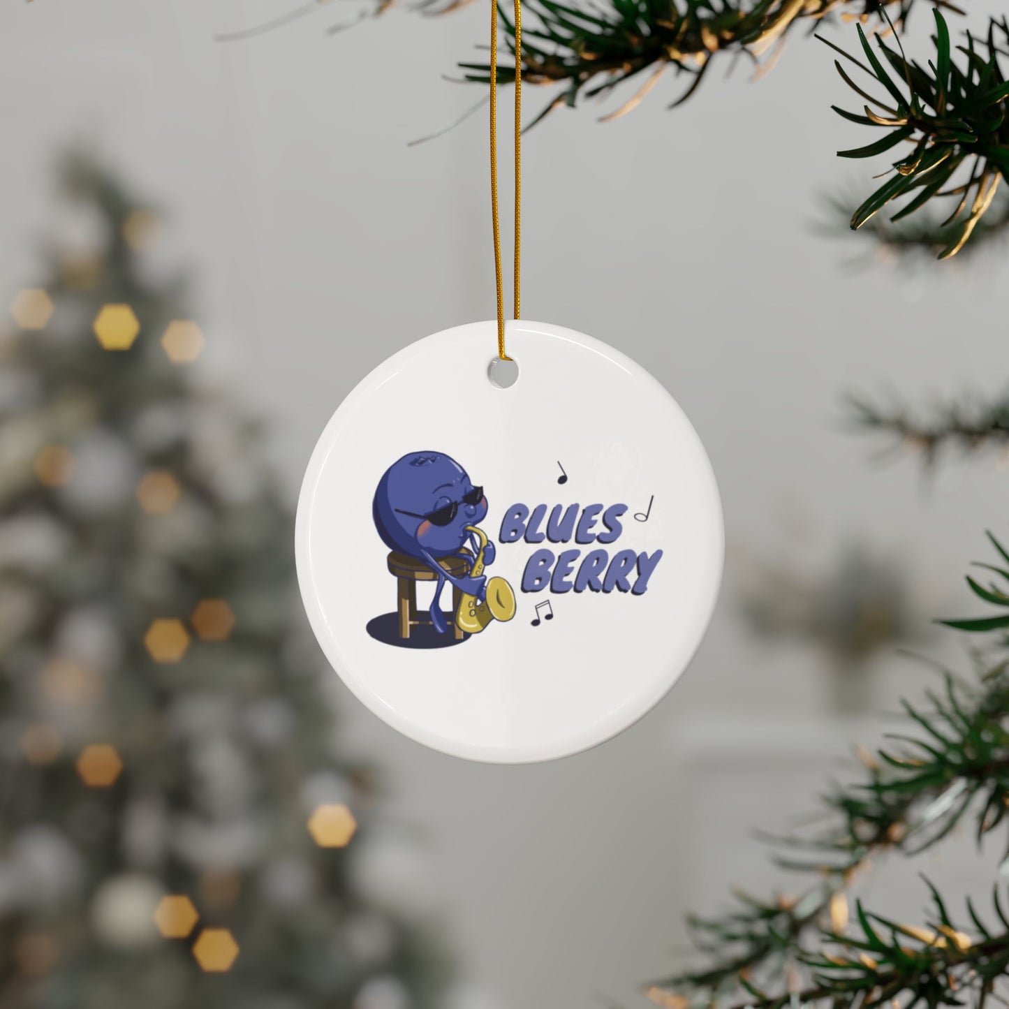 "Blues Berry" Whimsical Ceramic Ornament