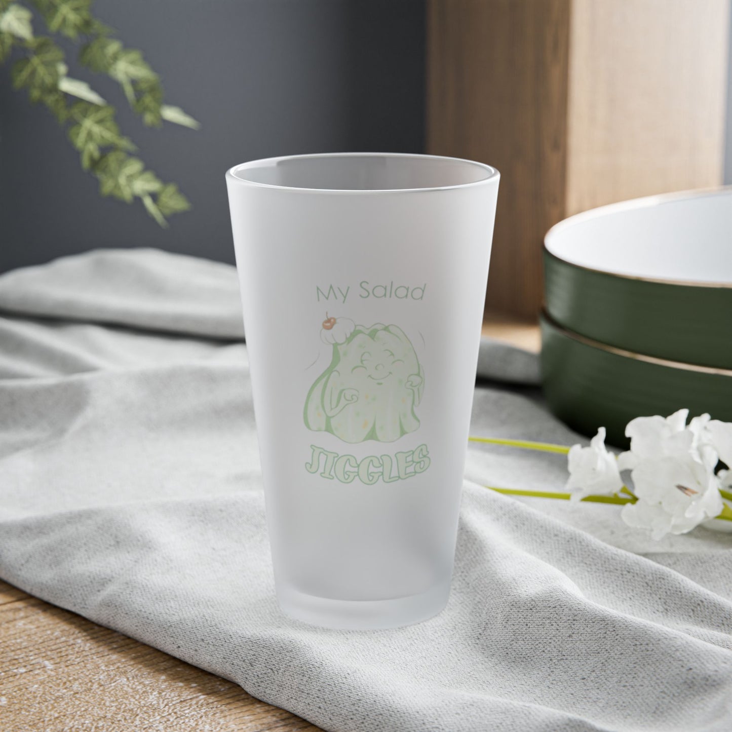 "My Salad Jiggles" Frosted Pint Glass