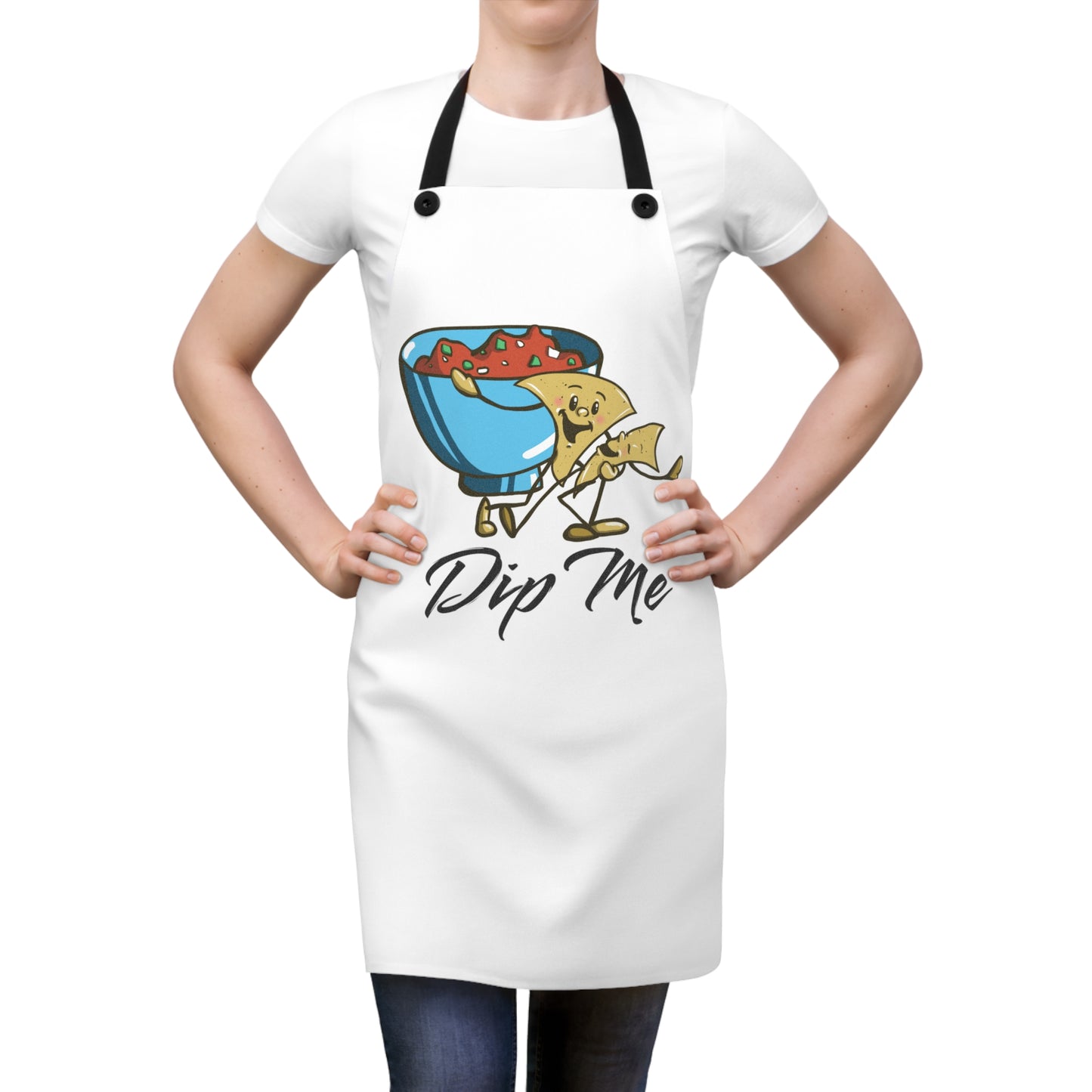 "Dip Me" Dancing Chips Apron with Contrasting Strap