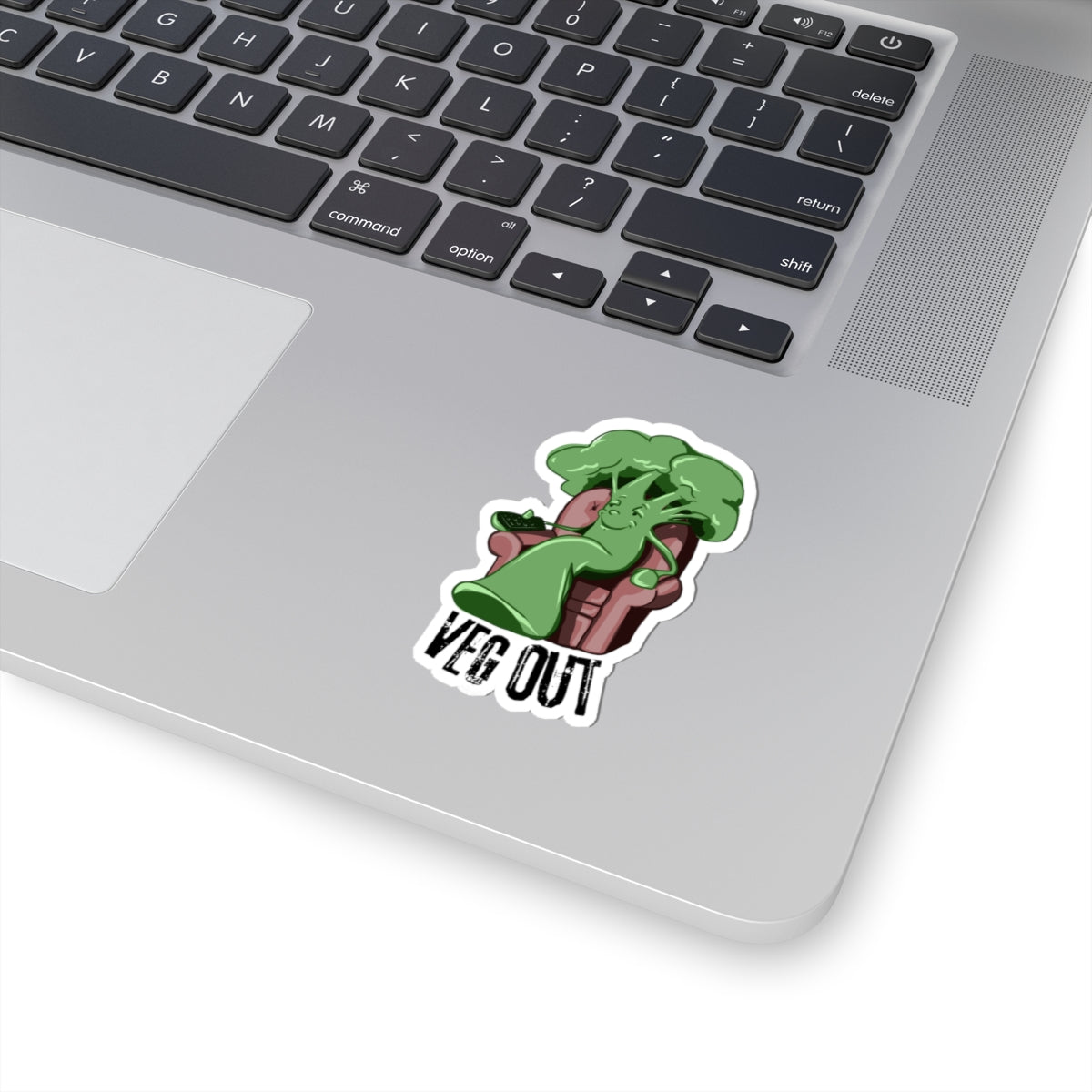 "Veg Out" Broccoli Stickers- Kiss-Cut Design - Fun Plant-Based Humor for Veggie Lovers