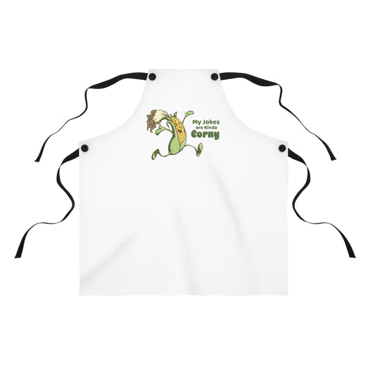 My Jokes are Kinda Corny Apron with Contrasting Straps