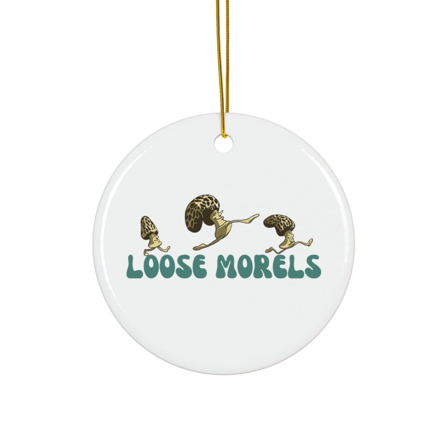 "Loose Morels" Mushroom Lover's Ceramic Ornament