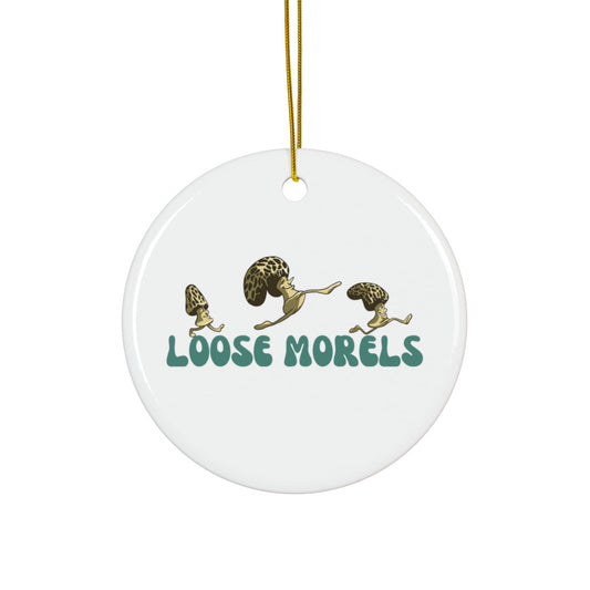 "Loose Morels" Mushroom Lover's Ceramic Ornament
