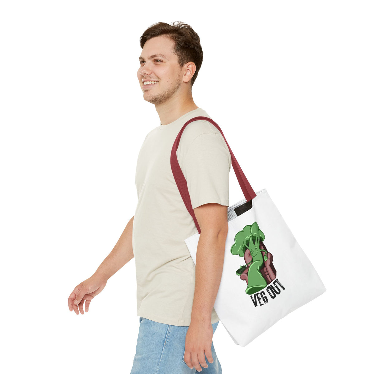 "Veg Out" Tote Bag - Fun Veggie Design for Plant Lovers