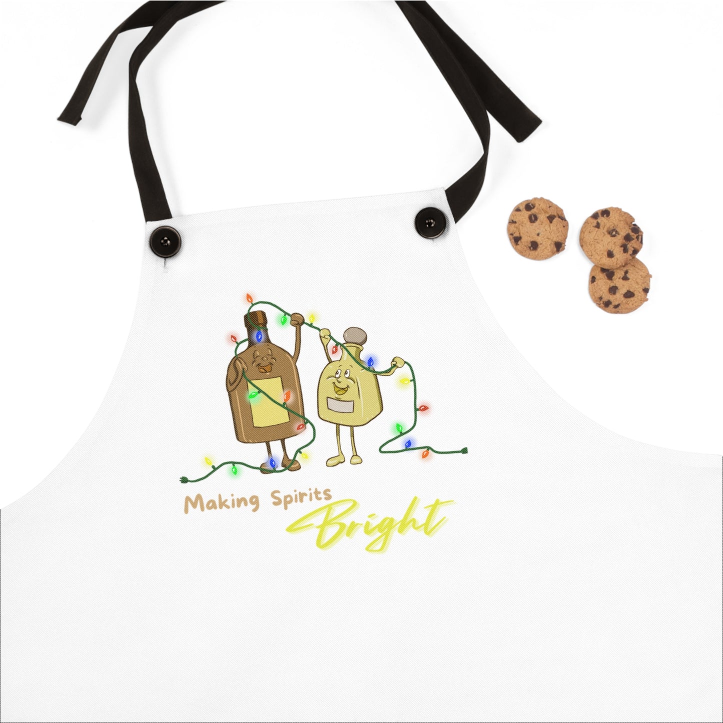 "Making Spirits Bright" Apron with Contrasting Straps