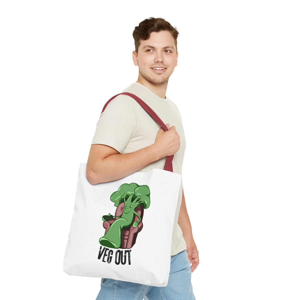 "Veg Out" Tote Bag - Fun Veggie Design for Plant Lovers