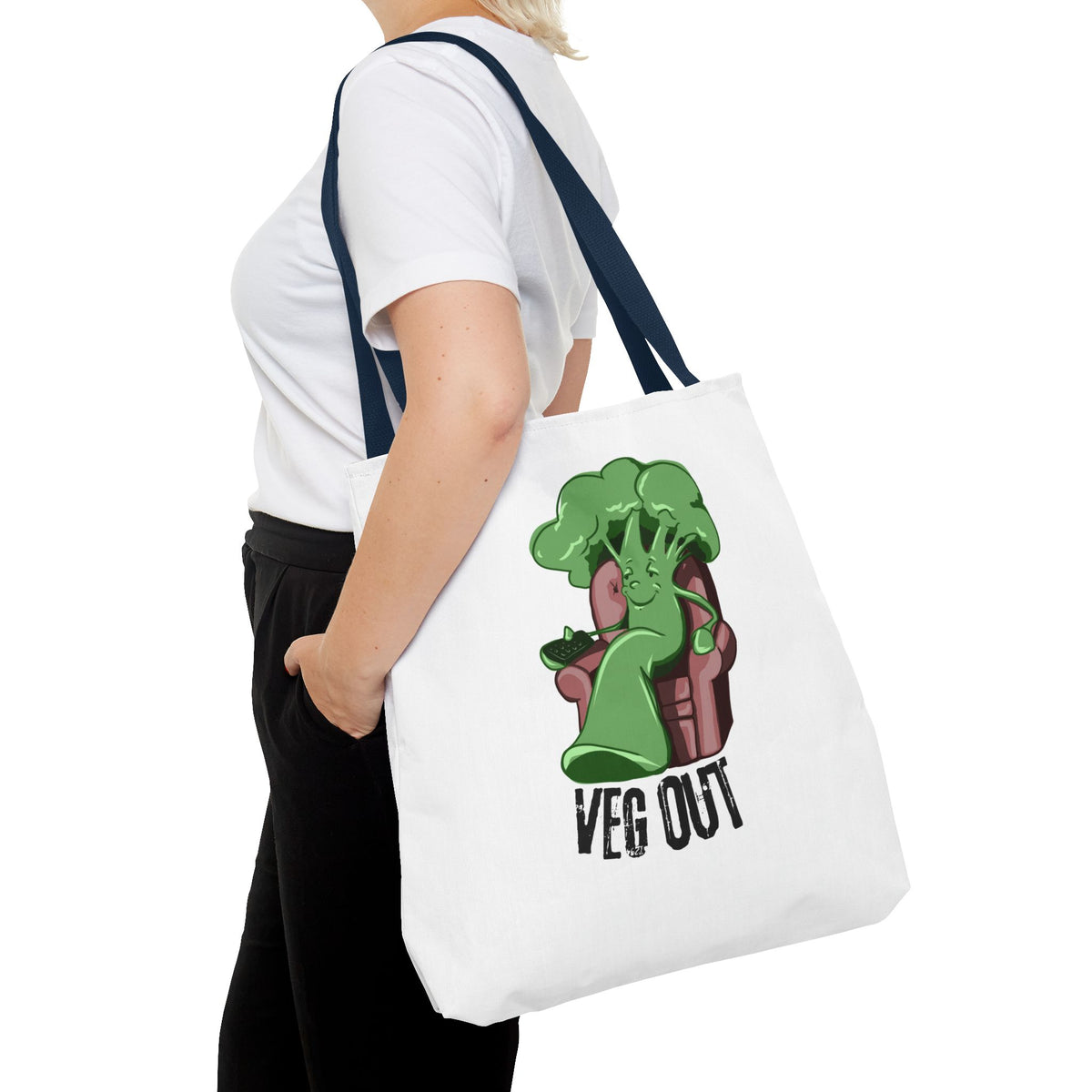 "Veg Out" Tote Bag - Fun Veggie Design for Plant Lovers