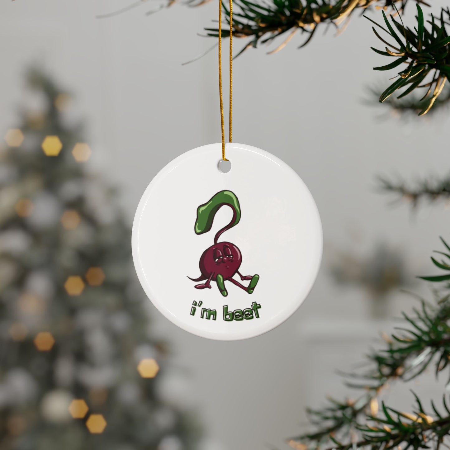"I'm Beet" Whimsical Ceramic Ornament