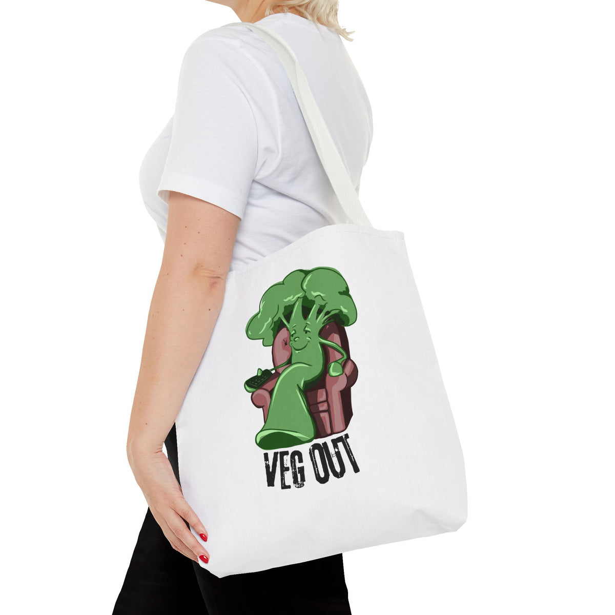 "Veg Out" Tote Bag - Fun Veggie Design for Plant Lovers