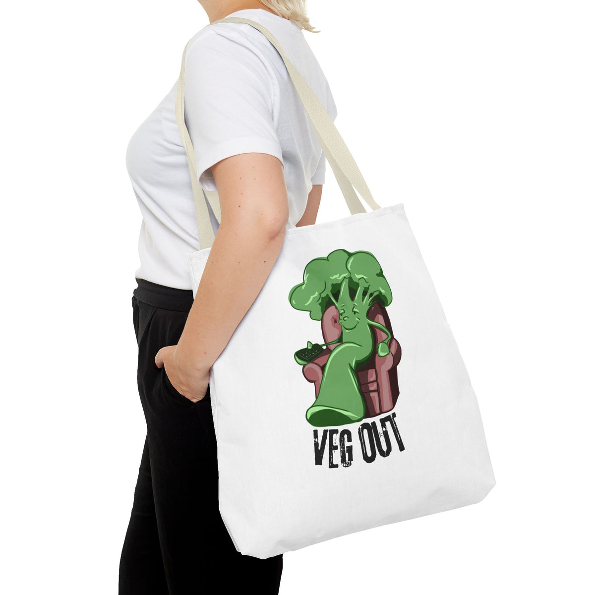 "Veg Out" Tote Bag - Fun Veggie Design for Plant Lovers