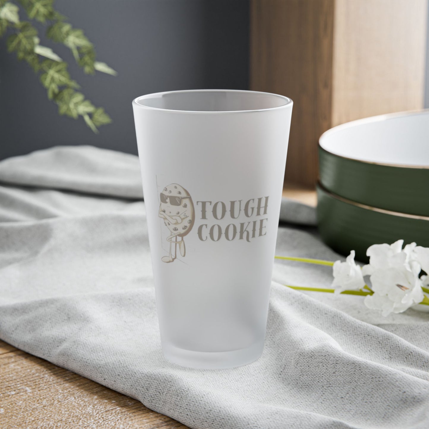 "Tough Cookie" Frosted Pint Glass