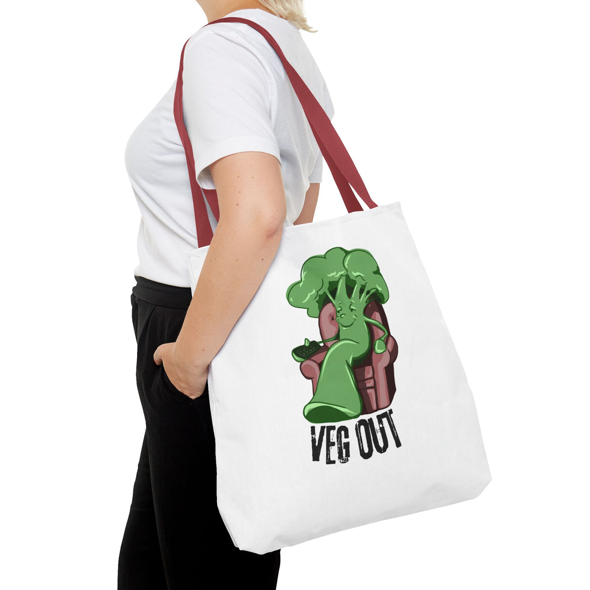 "Veg Out" Tote Bag - Fun Veggie Design for Plant Lovers