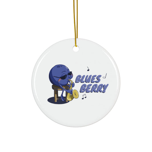 "Blues Berry" Whimsical Ceramic Ornament