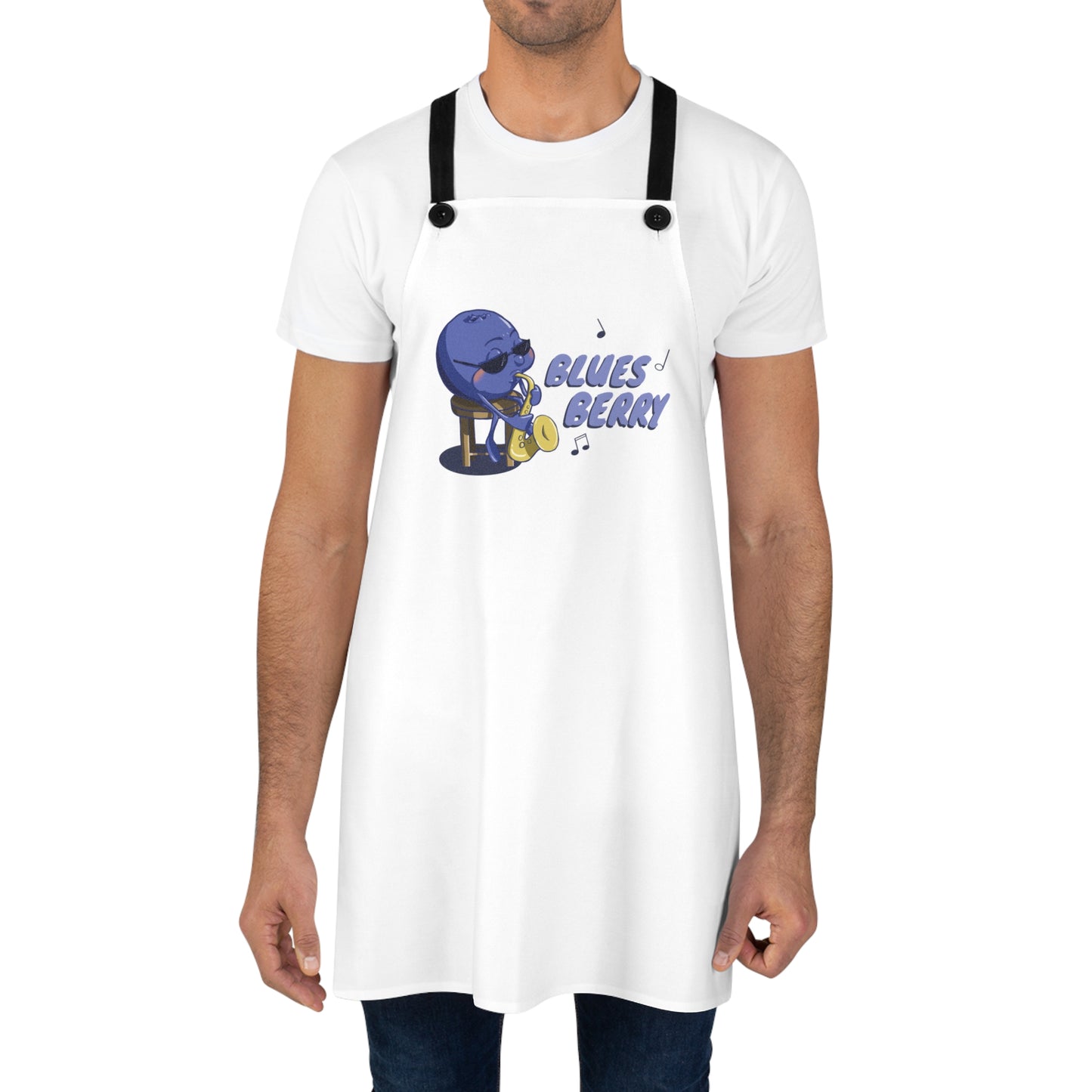 "Blues Berry" Apron with Contrasting Strap