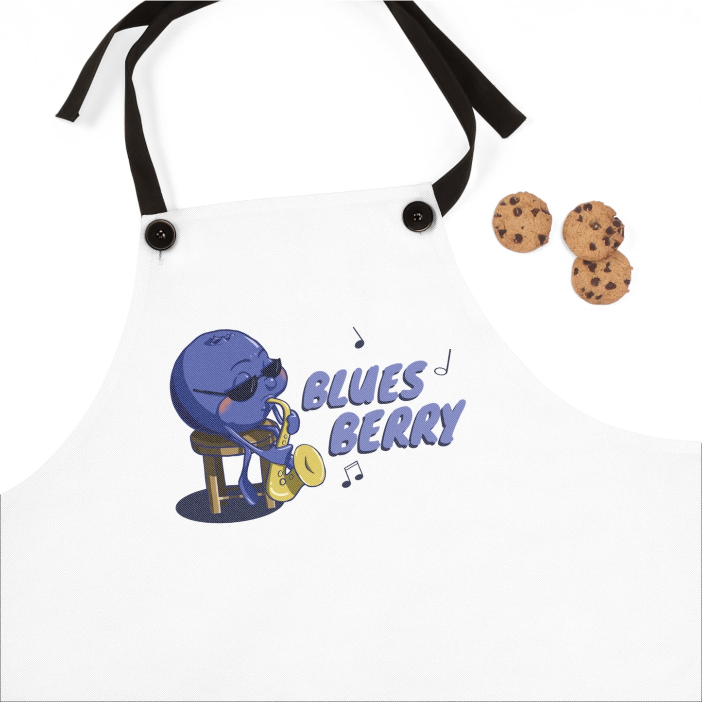 "Blues Berry" Apron with Contrasting Strap