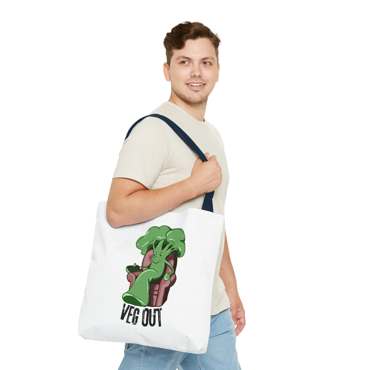 "Veg Out" Tote Bag - Fun Veggie Design for Plant Lovers