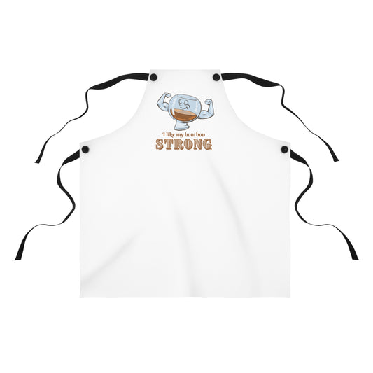 "I Like My Bourbon Strong" Apron with Contrasting Strap