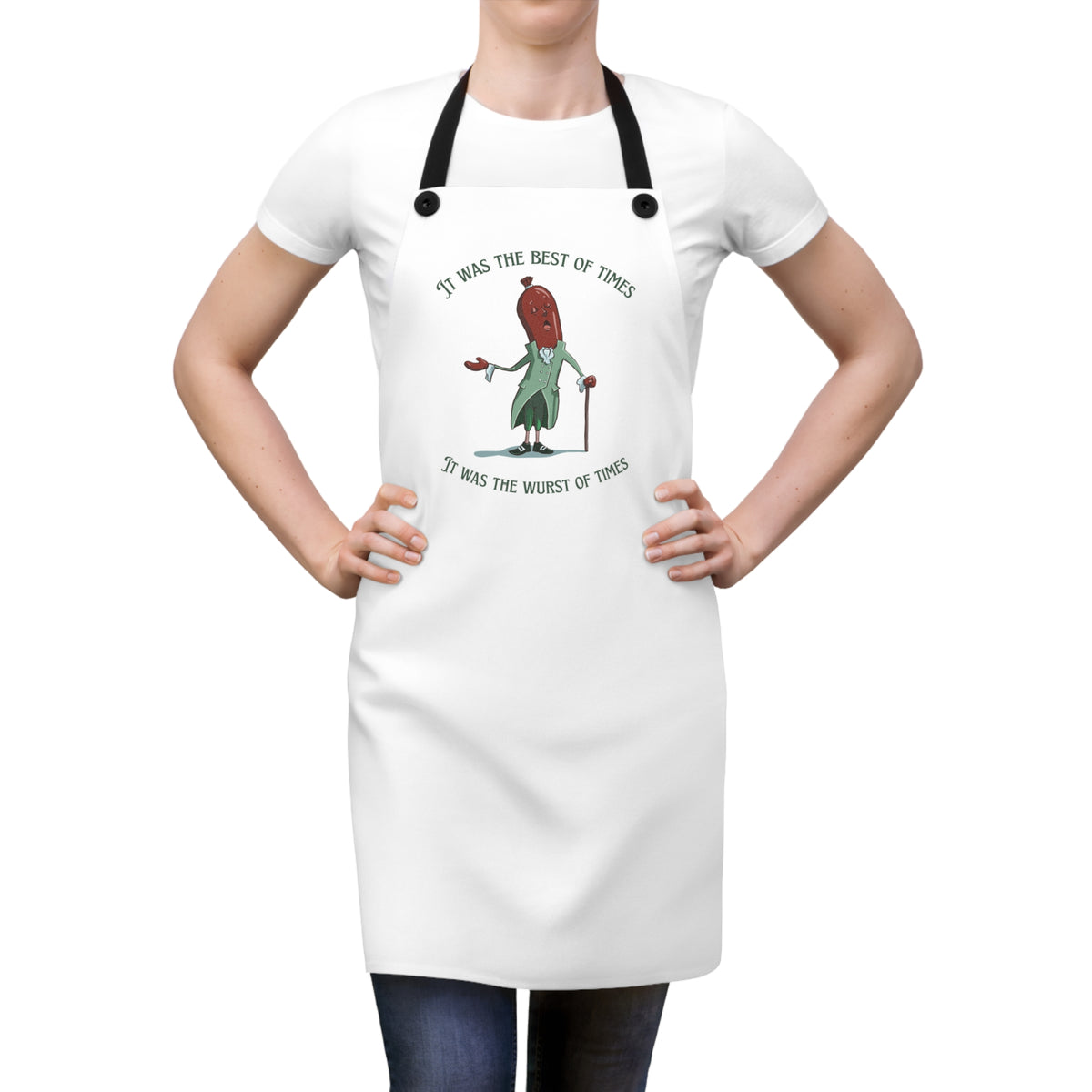 "It Was the Best of Times, It Was the Wurst of Times" Apron with Contrasting Straps