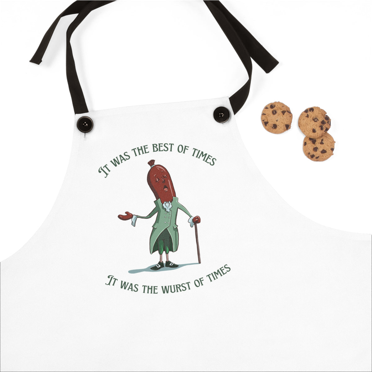 "It Was the Best of Times, It Was the Wurst of Times" Apron with Contrasting Straps