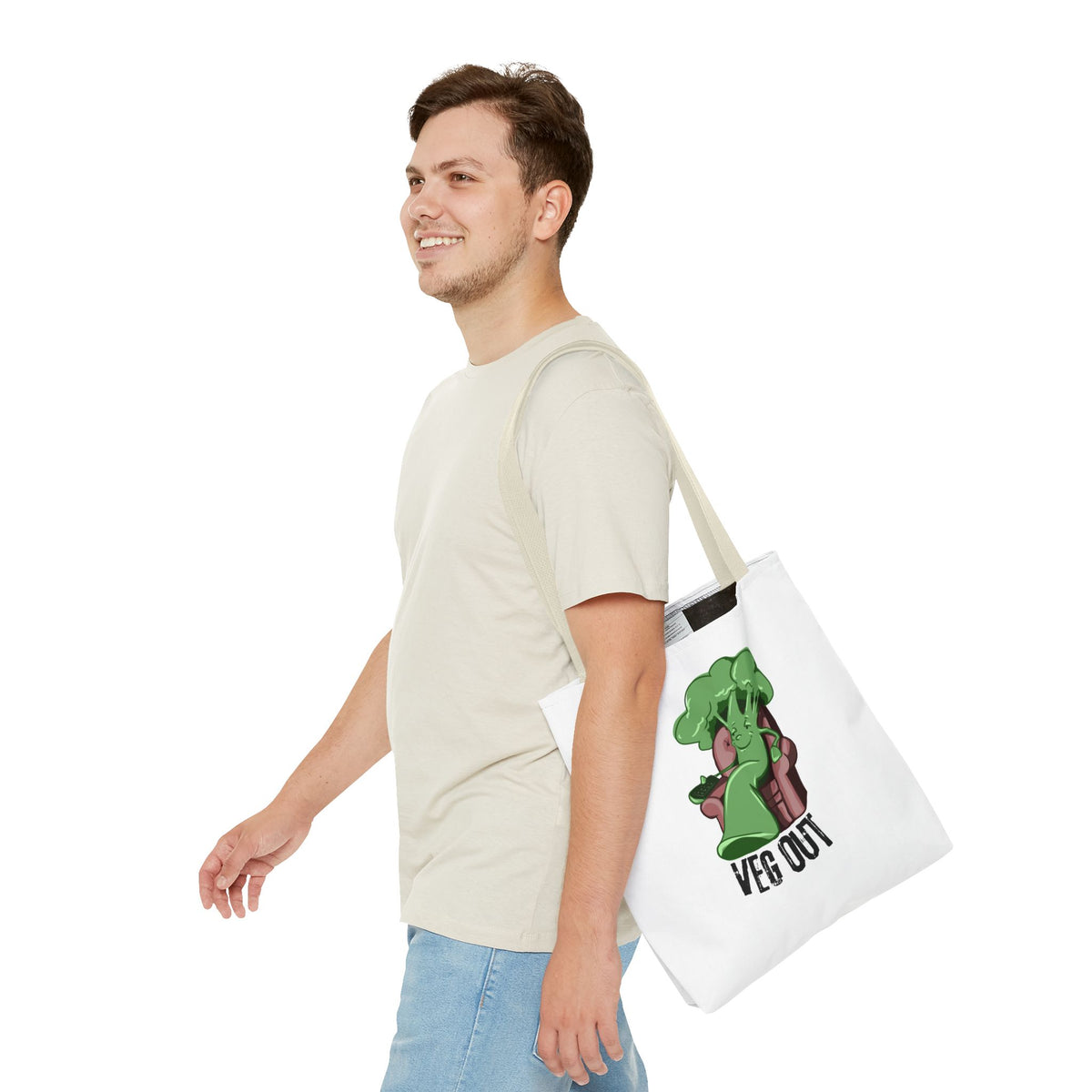 "Veg Out" Tote Bag - Fun Veggie Design for Plant Lovers