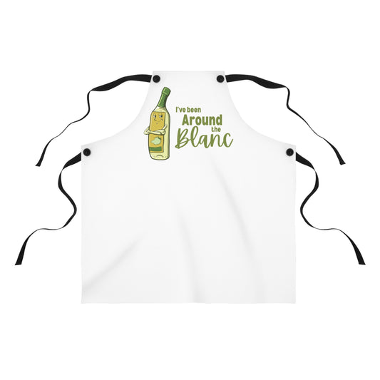 "I've Been Around the Blanc" Apron with Contrasting Straps