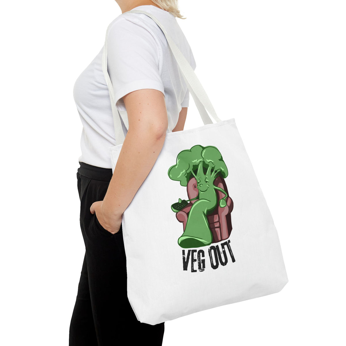 "Veg Out" Tote Bag - Fun Veggie Design for Plant Lovers