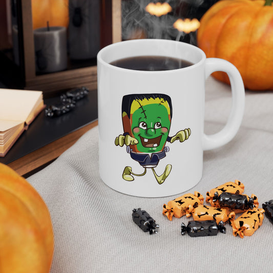 "Candy Corn Frankenstein's Monster" Ceramic Mug