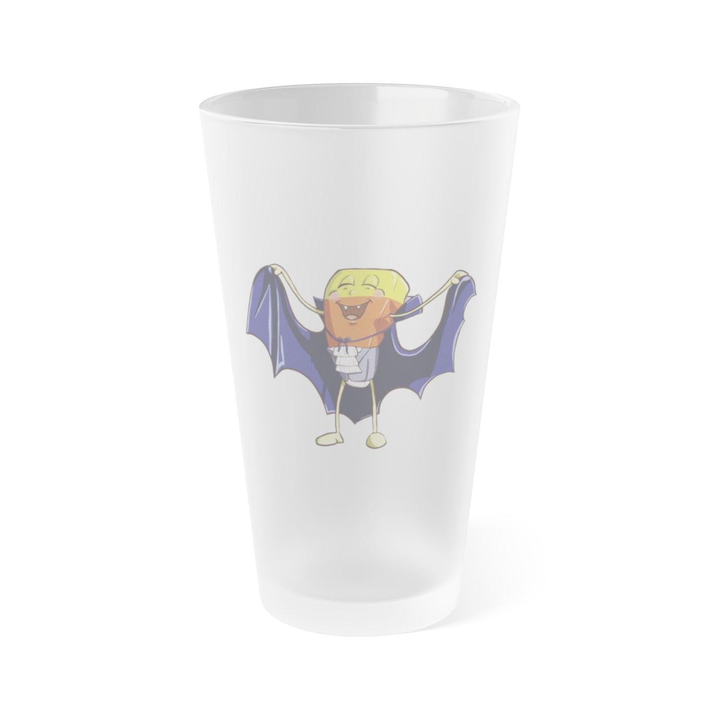 "Candy Corn Dracula" Frosted Pint Glass