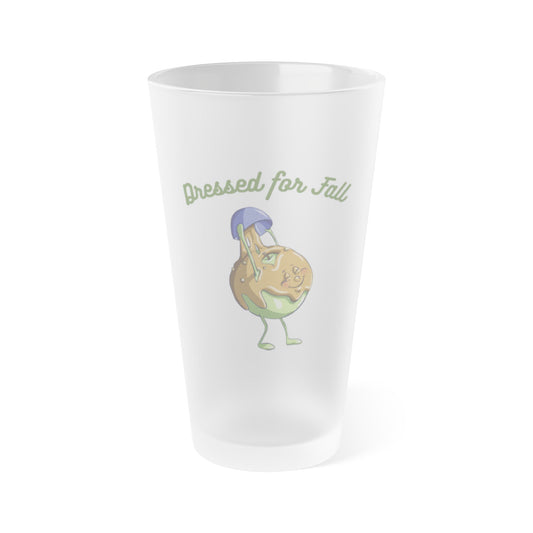 "Dressed for Fall" Frosted Pint Glass