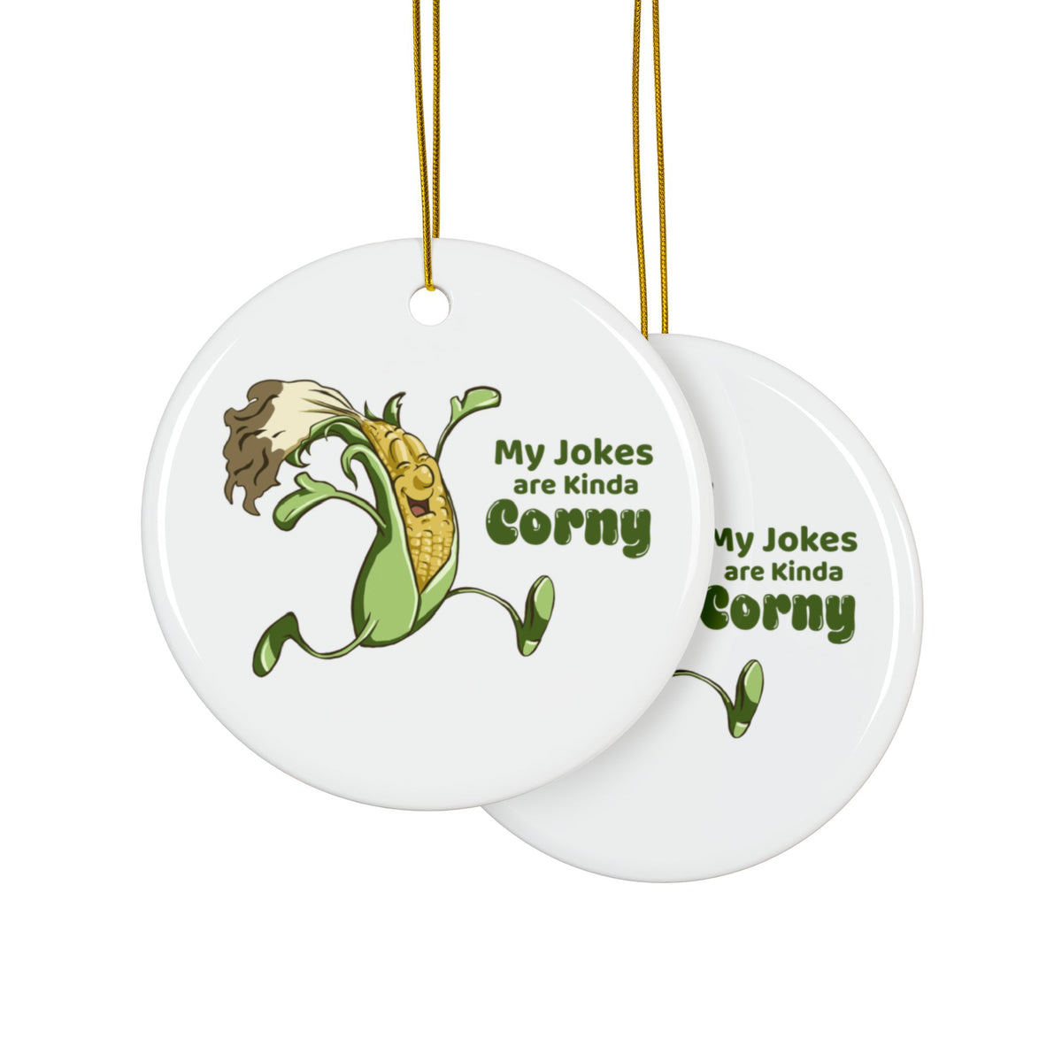 Whimsical Ceramic Ornaments - 'My Jokes are Kinda Corny'